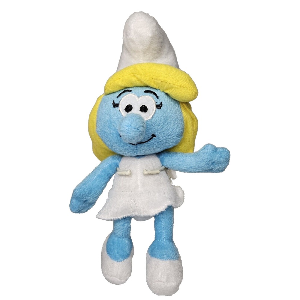 Smurfette Girl Smurf 11" Plush Peyo Nanco 2012 Blue White Stuffed Animal Toy